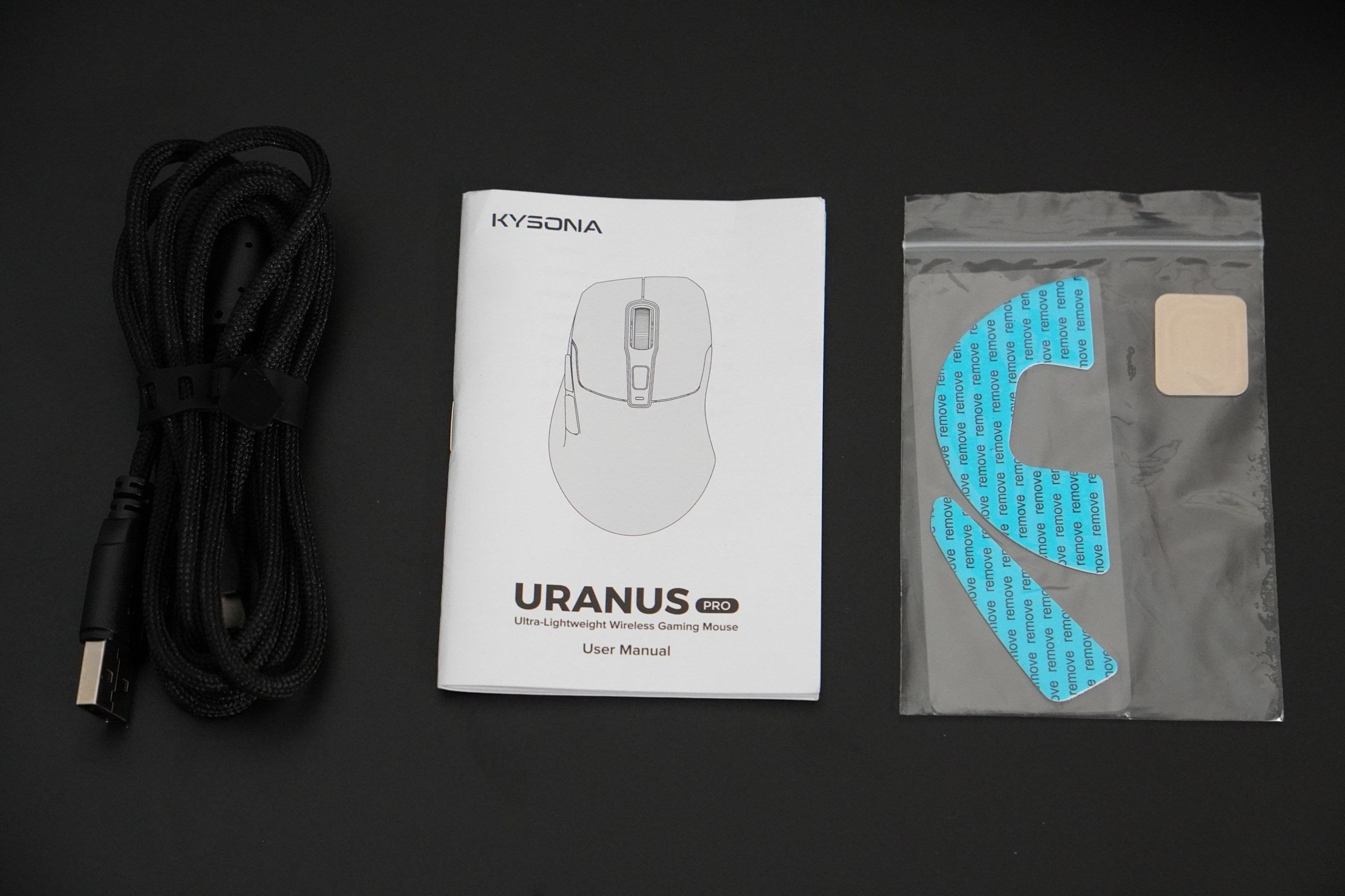 KYSONA Uranus Pro 케이블과 설명서, 그립테이프 구성품